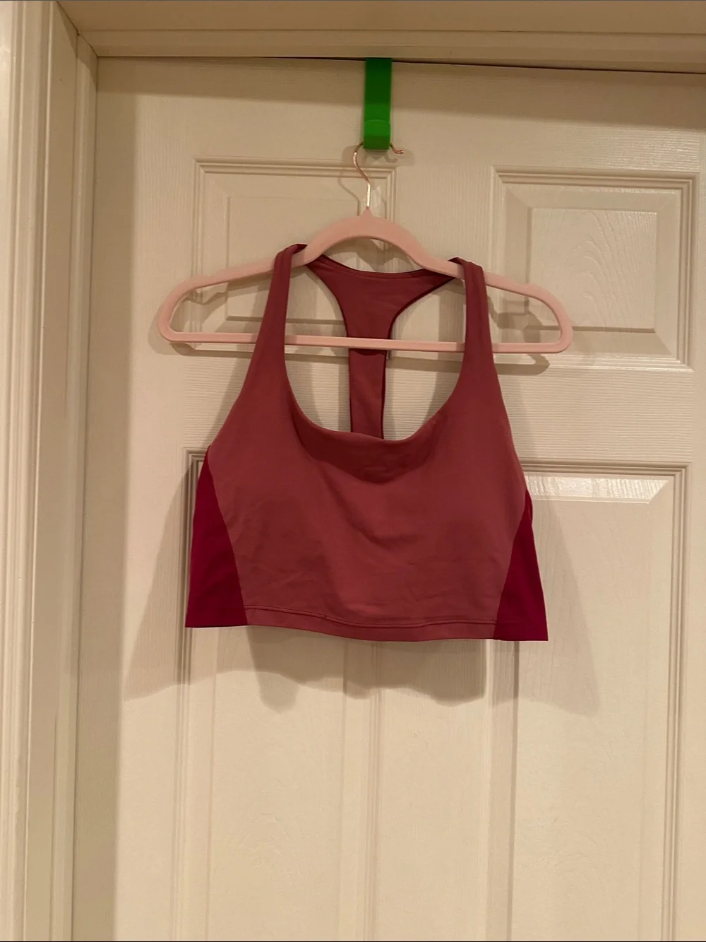 Athleta Two-Tone Rose and Deep Rose Racerback Sports Bra